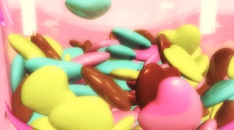 Candy Jar Filled with Conversation Hearts Stock Footage 1056177