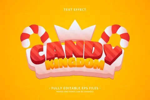 Candy kingdom text effect Stock Illustration