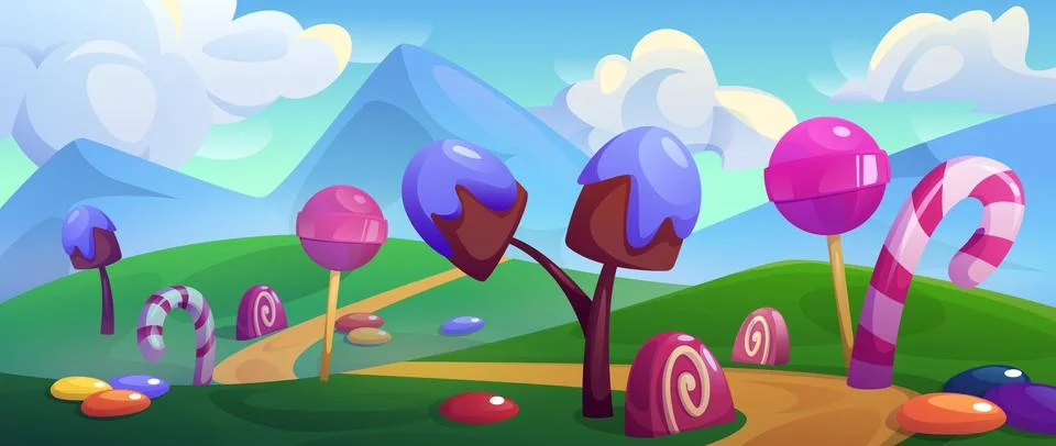 Candy land background 스톡 일러스트