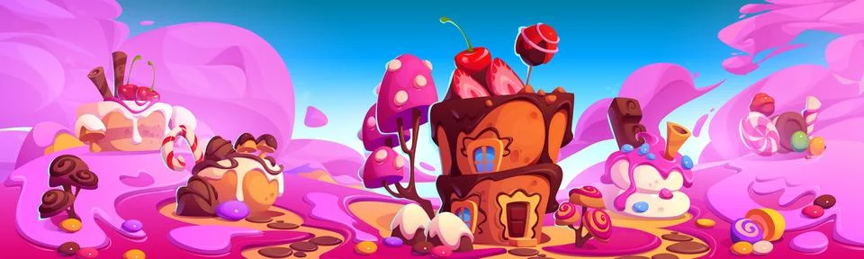 Candy land background 스톡 일러스트