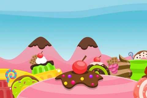 Candy Land Game Background Stock Illustration