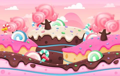 Candy Land Game Background Stock Illustration