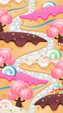 Candy Land Game Level Map Stock Illustration