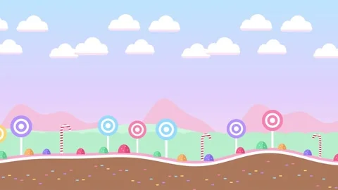 Candy land with lollipop trees Vídeos de archivo 348270637
