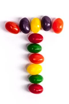 Candy Letter T Stock Photos