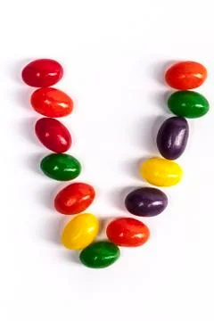 Candy Letter V Stock Photos