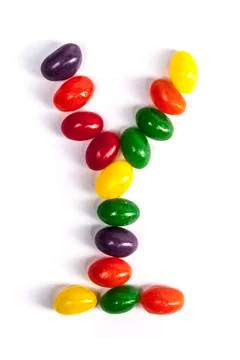 Candy Letter Y Stock Photos