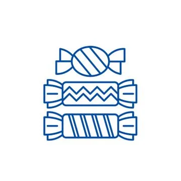 Candy line icon concept. Candy flat  vector symbol, sign, outline illustration. Stock Illustration