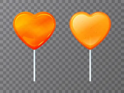 Candy lollipop in the shape of a heart on a stick Stock Illustration