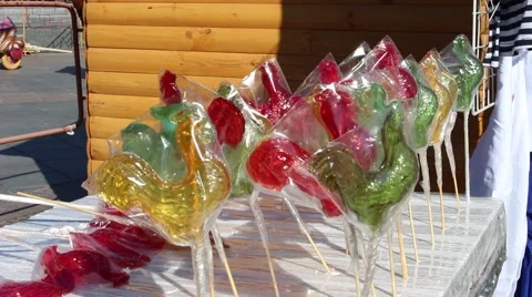 Candy Lollipops Roosters Stockbeeldmateriaal 47158023
