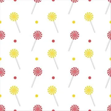 Candy Lollipops Seamless Pattern Vector Stock Illustration