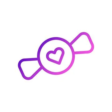 Candy love Icon gradient purple pink style valentine illustration symbol pe.. Ilustração Stock