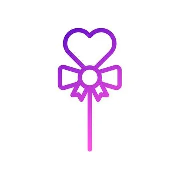 Candy love Icon gradient purple pink style valentine illustration symbol pe.. Ilustração Stock