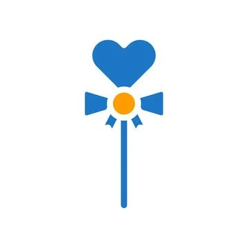 Candy love icon solid blue orange style valentine illustration symbol perfect イラスト素材