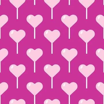 Candy love Pattern seamless. Lollipop heart Background. romantic texture Stock Illustration