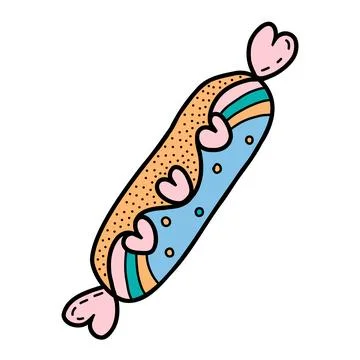 Candy for lovers, valentines day. Vector illustration Hand-drawn Stock Illustration