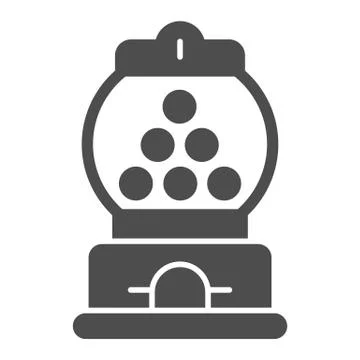 Candy machine solid icon, Amusement park concept, Gumball Machine sign on white Illustrazione stock