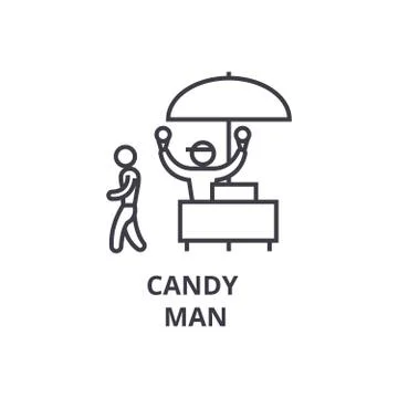 Candy man thin line icon, sign, symbol, illustation, linear concept, vector Stock Illustration