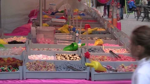 Candy at market Stock Footage 8681673
