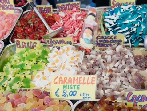 Candy at market Stock Photos
