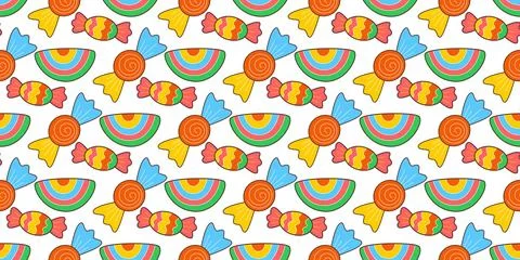 Candy mood colorful seamless pattern Illustrazione stock