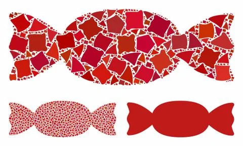 Candy Mosaic Icon of Unequal Elements Stockillustratie