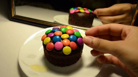 Candy in Muffin Stock Footage 36815816