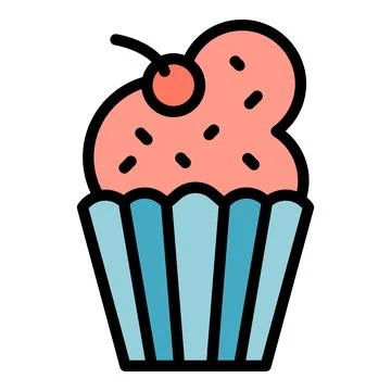 Candy muffin icon vector flat Illustrazione stock