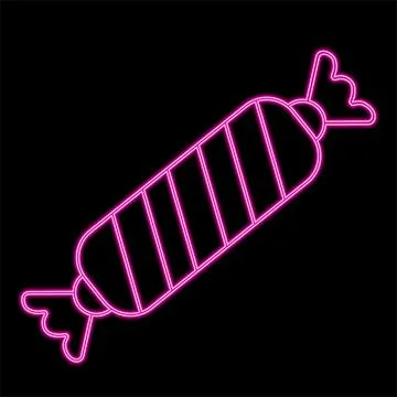 Candy in neon effect in pink color Illustrazione stock