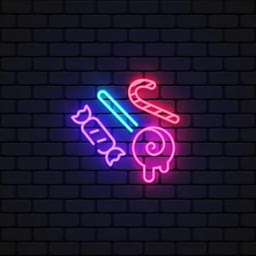 Candy neon icon, great design for any purposes. Vector illustration Stock Illustration