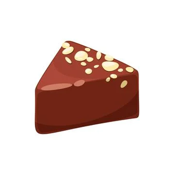 Candy with nuts pieces topping isolated dessert Stock Illustration