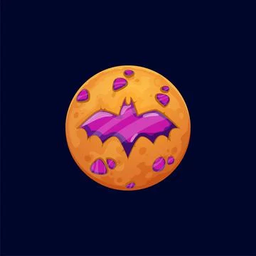 Candy or cake with bat mouse, Halloween food treat Stock Illustration