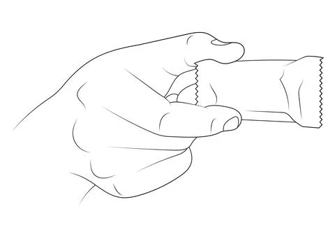 Candy in the package hand drawn vector sketch illustration. Stock Illustration