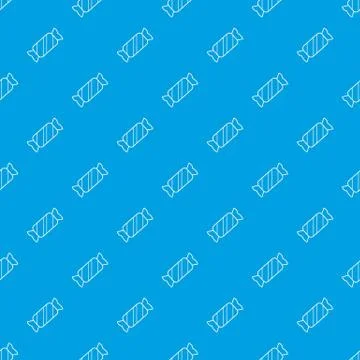 Candy pattern seamless blue Stock Illustration