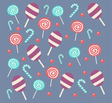 Candy pattern sweet food background Stock Illustration