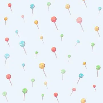 Candy pattern vector. Seamless vector pattern with lollipops. Wrapping textile Stock Illustration