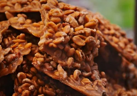 Candy with peanuts, known as Pe de Moleque in Brazil Stock Photos