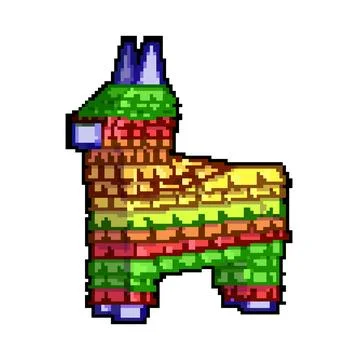 Candy pinata pixel art vector illustration Stock Illustration
