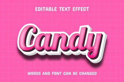 Candy pink 3d text effect Stock Illustration