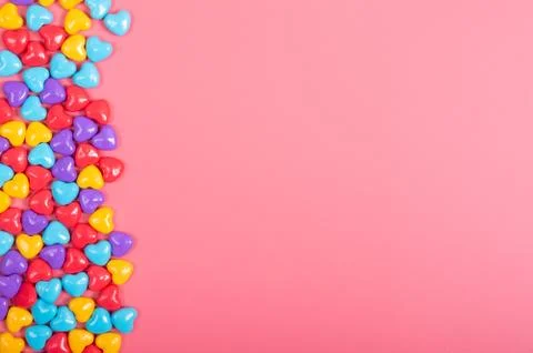 Candy on pink background Foto stock