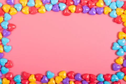 Candy on pink background Stock Photos