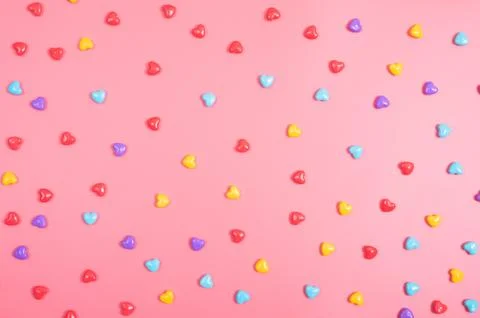 Candy on pink background Stock Photos