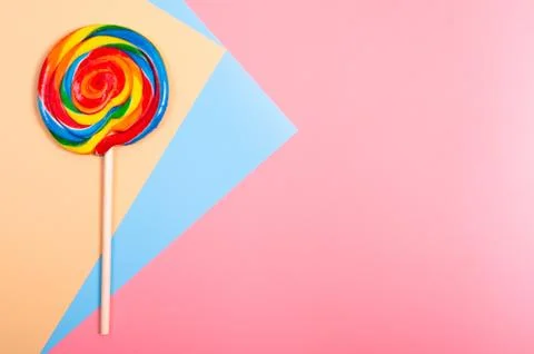 Candy on pink background Stock Photos