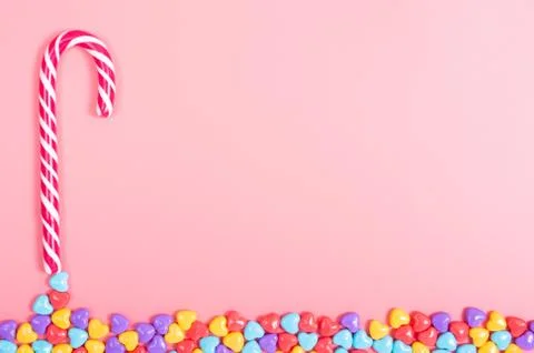 Candy on pink background Foto stock