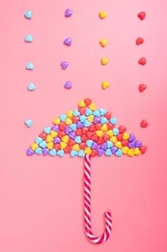 Candy on pink background Stock Photos