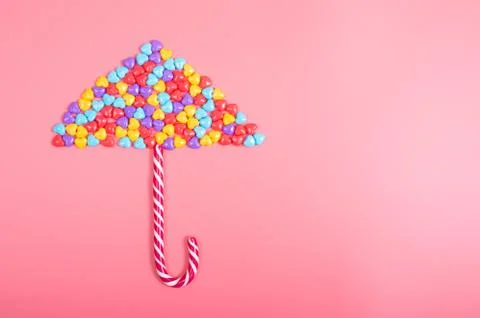 Candy on pink background Stock Photos