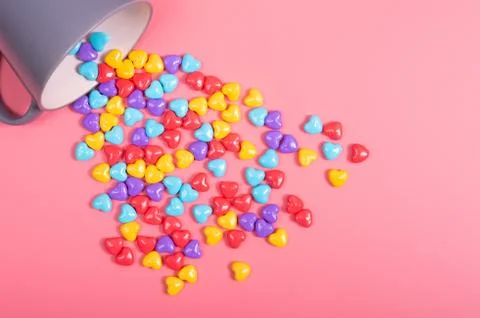 Candy on pink background Stock Photos