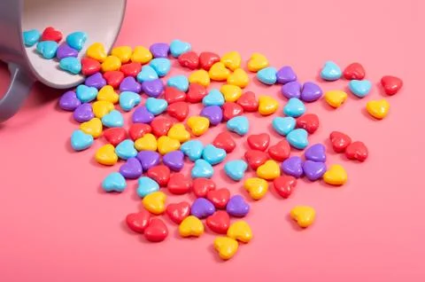 Candy on pink background Stock Photos
