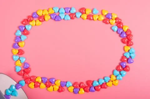 Candy on pink background Foto stock