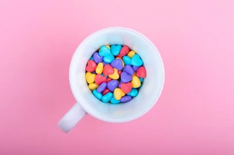 Candy on pink background Stock Photos